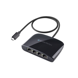 Cable Matters USB-C to 4-port Gigabit Ethernet Adapter in Black