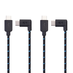 Cable Matters 2-Pack Angled USB-C to USB-C 2.0 Cable with Braided Jacket