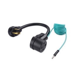 Cable Matters 3-Prong to 4-Prong Dryer Adapter Cord with Green Ground Wire - 1.5 Feet (NEMA 10-30P to NEMA 14-30R)