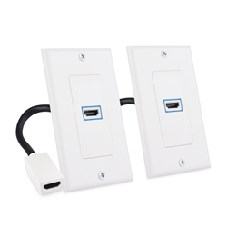 Cable Matters 2-Pack 1-Port 8K HDMI Wall Plate in White