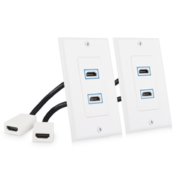 Cable Matters 2-Pack 2-Port 8K HDMI Wall Plate in White