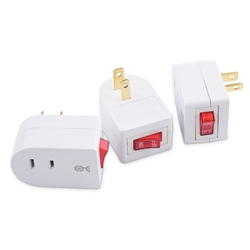 Cable Matters 3-Pack 2-Prong 1-Outlet Wall Tap with On/Off Switch