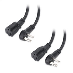 Cable Matters 2-Pack, 14AWG Power Extension Cord with Low Profile Plug
