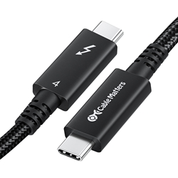 Cable Matters [Intel Certified] Braided Thunderbolt 4 (40Gbps) USB-C Cable with 100W Charging - 2m/6.6ft