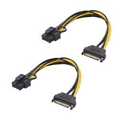 Cable Matters 2-Pack 6+2 Pin PCIe to SATA Power Cable