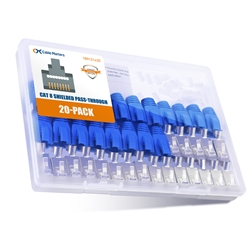 Cable Matters 20-Pack, Cat 8 Shielded RJ45 Pass-Through Modular Plugs with Strain-Relief Boots