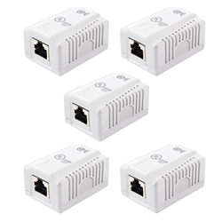 Cable Matters 5-Pack, 1-Port Cat 6a Shielded RJ45 Surface Mount Box
