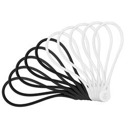 Cable Matters 10-Pack, Silicone Magnetic Cable Ties in Black and White