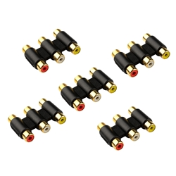Cable Matters 5-Pack 3-RCA Coupler