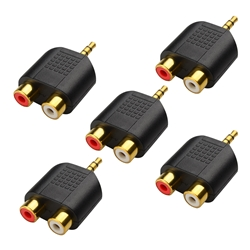 Cable Matters 5-Pack 3.5mm Stereo to 2-RCA Adapter