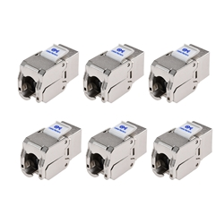 Cable Matters [UL Listed] 6-Pack Cat6A Shielded Metal RJ45 Keystone Jacks