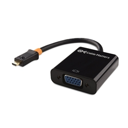 Cable Matters Active Micro HDMI to VGA Adapter with Audio in Black