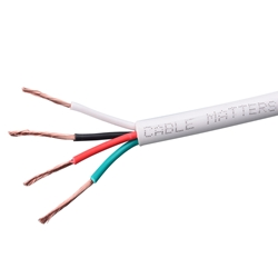Cable Matters 16 AWG CL2 In Wall Rated Oxygen-Free Bare Copper 4 Conductor Speaker Wire