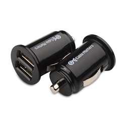 Cable Matters 2-Pack 10W/2A Mini Dual USB Car Charger in Black