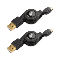 Cable Matters 2-Pack Retractable Micro USB 2.0 Cable - 2.5 Feet