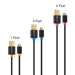 Cable Matters 3-Pack USB 2.0 to Micro USB Cable 1, 3, 6 Feet