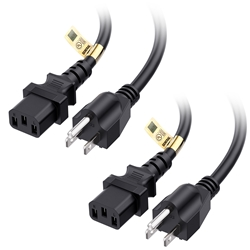 Cable Matters 2-Pack 16 AWG Heavy Duty Computer Monitor Power Cord (NEMA 5 - 15P to IEC C13)