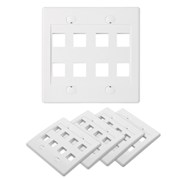 Cable Matters [UL Listed] 5-Pack 8-Port Keystone Wall Plate in White