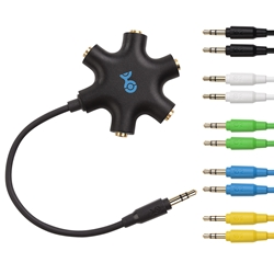 Cable Matters 5-Way Headphone Splitter with 5-Pack Audio Cables