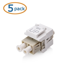 Cable Matters 5-Pack LC Duplex Multimode Fiber Keystone Jack in Ivory