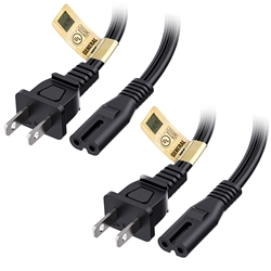 Cable Matters 2-Pack 2-Slot Polarized Power Cord (NEMA 1-15P to IEC C7)