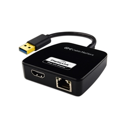 Cable Matters USB 3.0 to HDMI Adapter with Gigabit Ethernet in Black