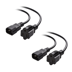 Cable Matters 2-Pack Computer Equipment to PDU Adapter Power Cord (IEC C14 to NEMA 15-5R)