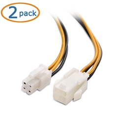 2-Pack ATX Power Supply 4-Pin CPU Extension Cable 8 Inches