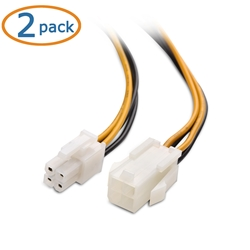 Cable Matters 2-Pack ATX Power Supply 4-Pin CPU Extension Cable 8 Inches