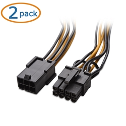 Cable Matters 2-Pack PCI-E 6 Pin to 8 Pin Power Cable 4 Inches