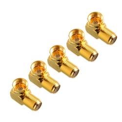 Cable Matters 5-Pack Right Angle Coaxial F-Type Adapter for RG6