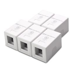 Cable Matters [UL Listed] 5-Pack 1-Port Keystone Jack Surface Mount Box in White