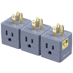 Cable Matters 3-Pack 3-Outlet Grounded Cube Wall Tap