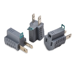 Cable Matters 3-Pack Polarized Grounding Adapter in Grey