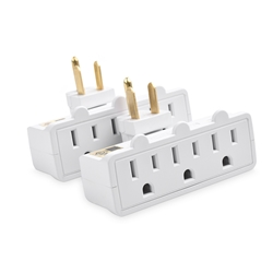 Cable Matters 2-Pack 3-Outlet Grounded Swivel Wall Tap