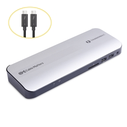 Cable Matters Aluminum Thunderbolt 3 Dock with Dual 4K 60Hz Video and 60W Power Delivery