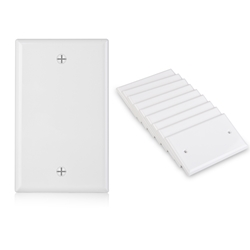 Cable Matters [UL Listed] 10-Pack Single-Gang Blank Wall Plate Cover in White