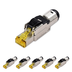 Cable Matters 6-Pack Tool-Free Shielded RJ45 Cat6A Termination Plug