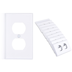 Cable Matters 10-Pack Duplex Outlet Single Gang Wall Plate Cover in White