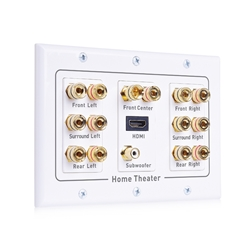 Cable Matters Triple Gang 7.1 Speaker Wall Plate with HDMI