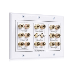 Cable Matters Triple Gang 7.2 Speaker Wall Plate with Binding Posts