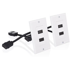 Cable Matters 2-Pack 2-Port HDMI Wall Plate in White