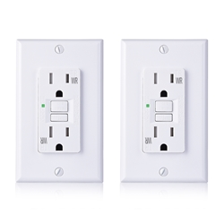 Cable Matters 2-Pack 15A GFCI Tamper-Resistant Receptacle with Wallplate in White