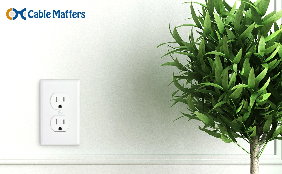 Cable Matters 10-Pack Duplex Outlet Single Gang Wall Plate Cover Wall Outlet Cover, Wall Plug Cover