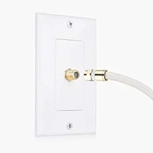 Cable Matters 2-Pack 1-Port TV Cable Wall Plate (Coax Wall Plate) in White