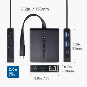  Cable Matters USB C Hub with Triple DisplayPort