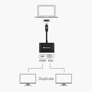 Aluminum USB C to HDMI VGA Adapter for Surface Pro 7, MacBook Pro, Dell XPS 13, and More 