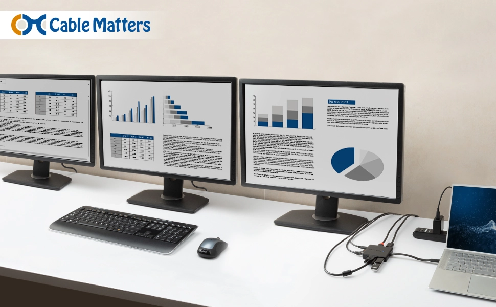  Cable Matters USB C Hub with Triple DisplayPort