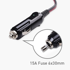 12V Cigarette Lighter Extension Cord (12V Extension Cord) with 15A Fuse