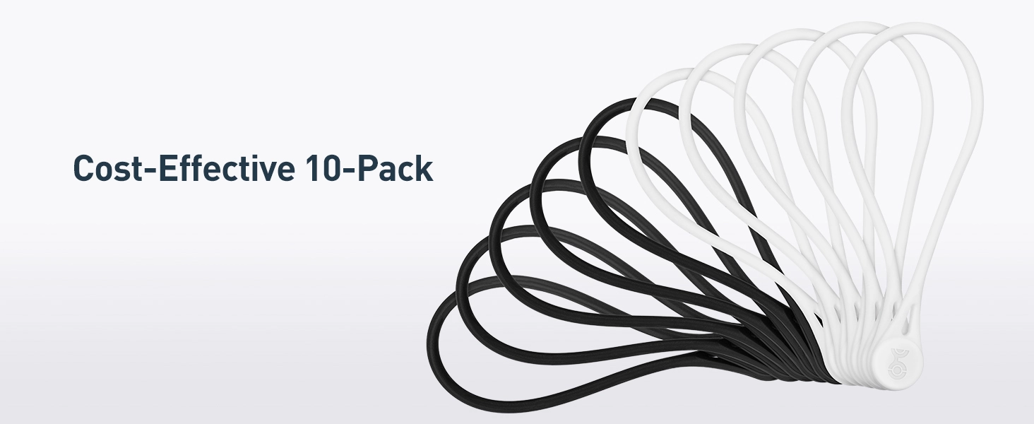 	10-pack of silicone magnetic cable ties
